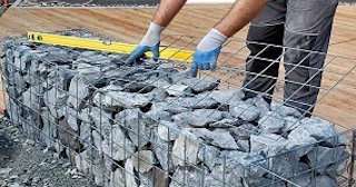 Устройство подпорной стенки из габионов в Михайловке в октябре